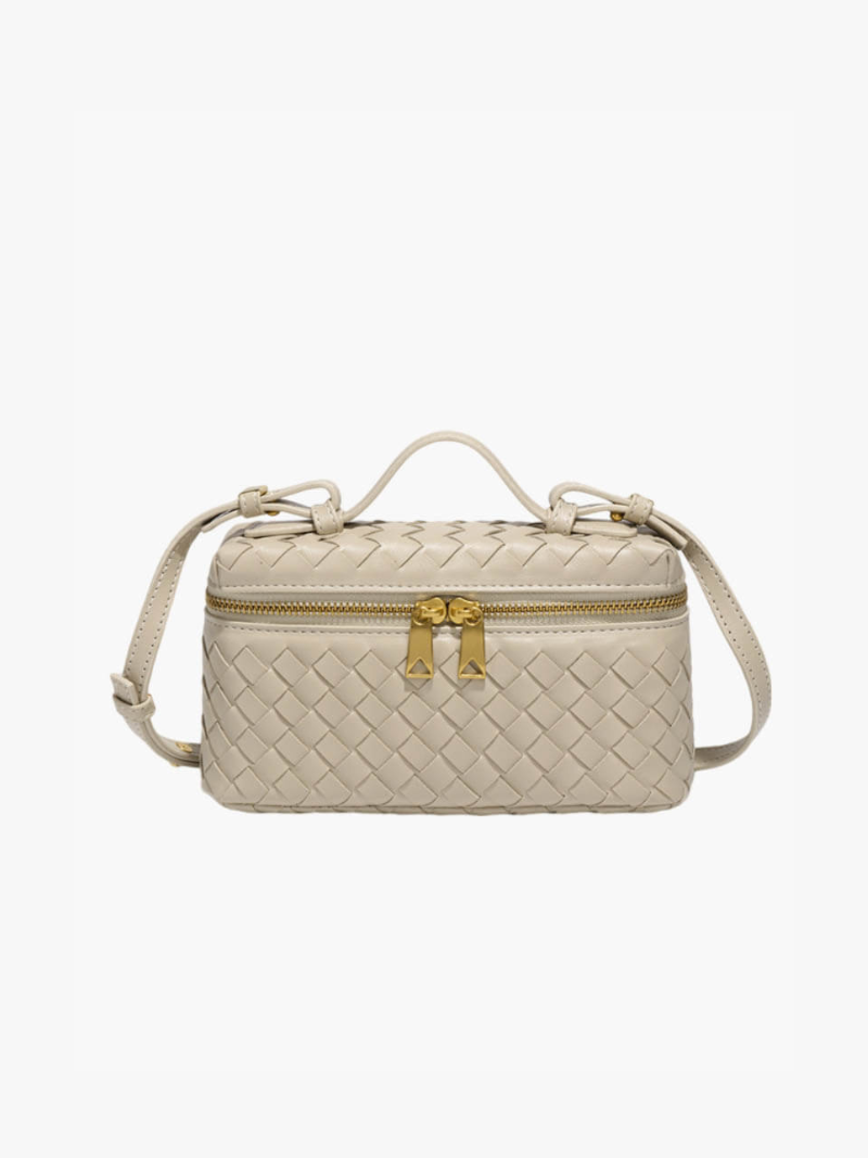 Elegancka pleciona mini torebka w kształcie pudełka
