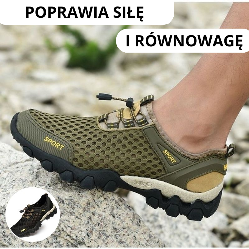 VO SPORT - Buty trekkingowe z szerokim noskiem – zdrowe i antypoślizgowe buty do biegania boso