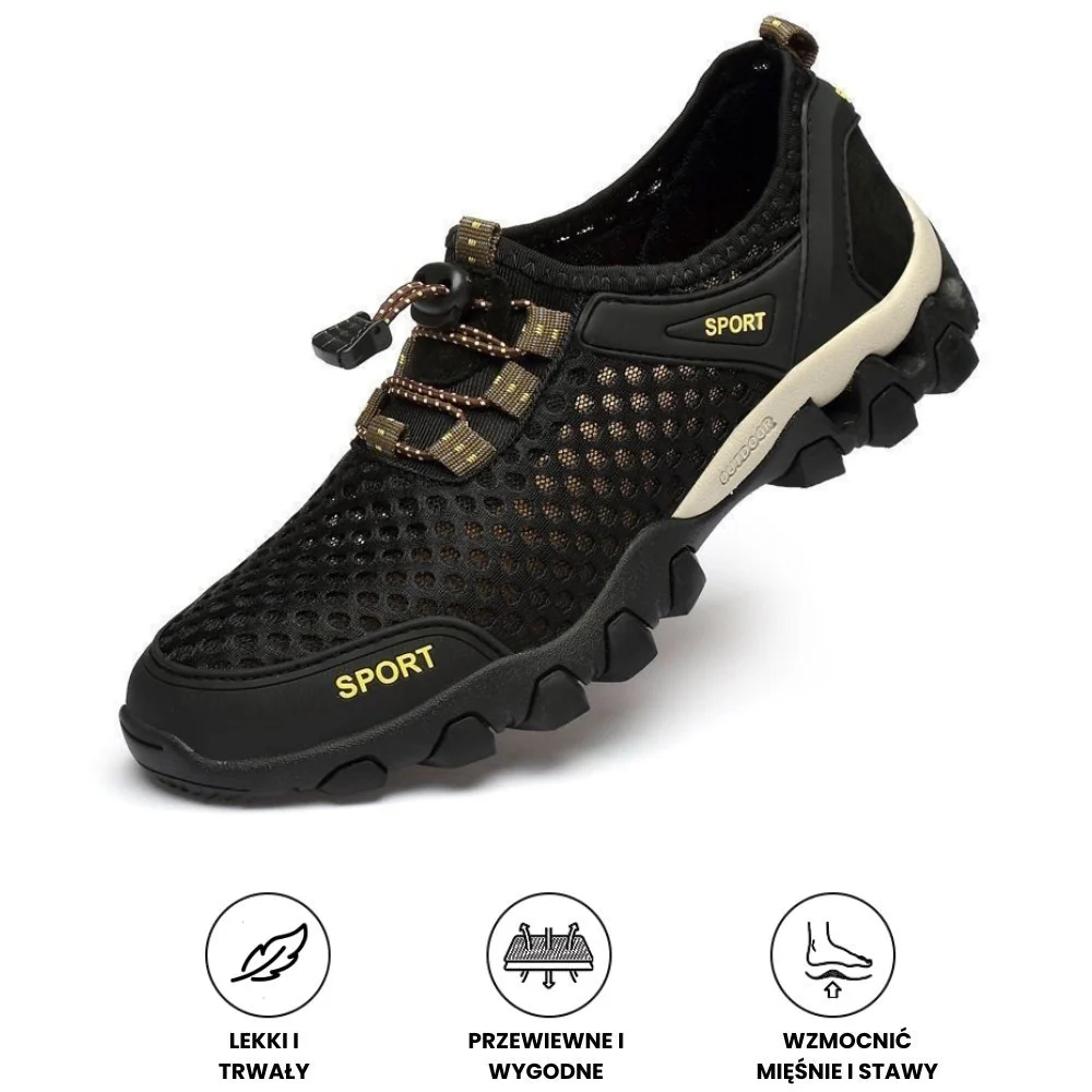 VO SPORT - Buty trekkingowe z szerokim noskiem – zdrowe i antypoślizgowe buty do biegania boso