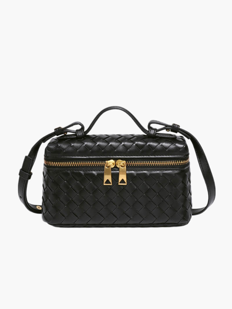 Elegancka pleciona mini torebka w kształcie pudełka